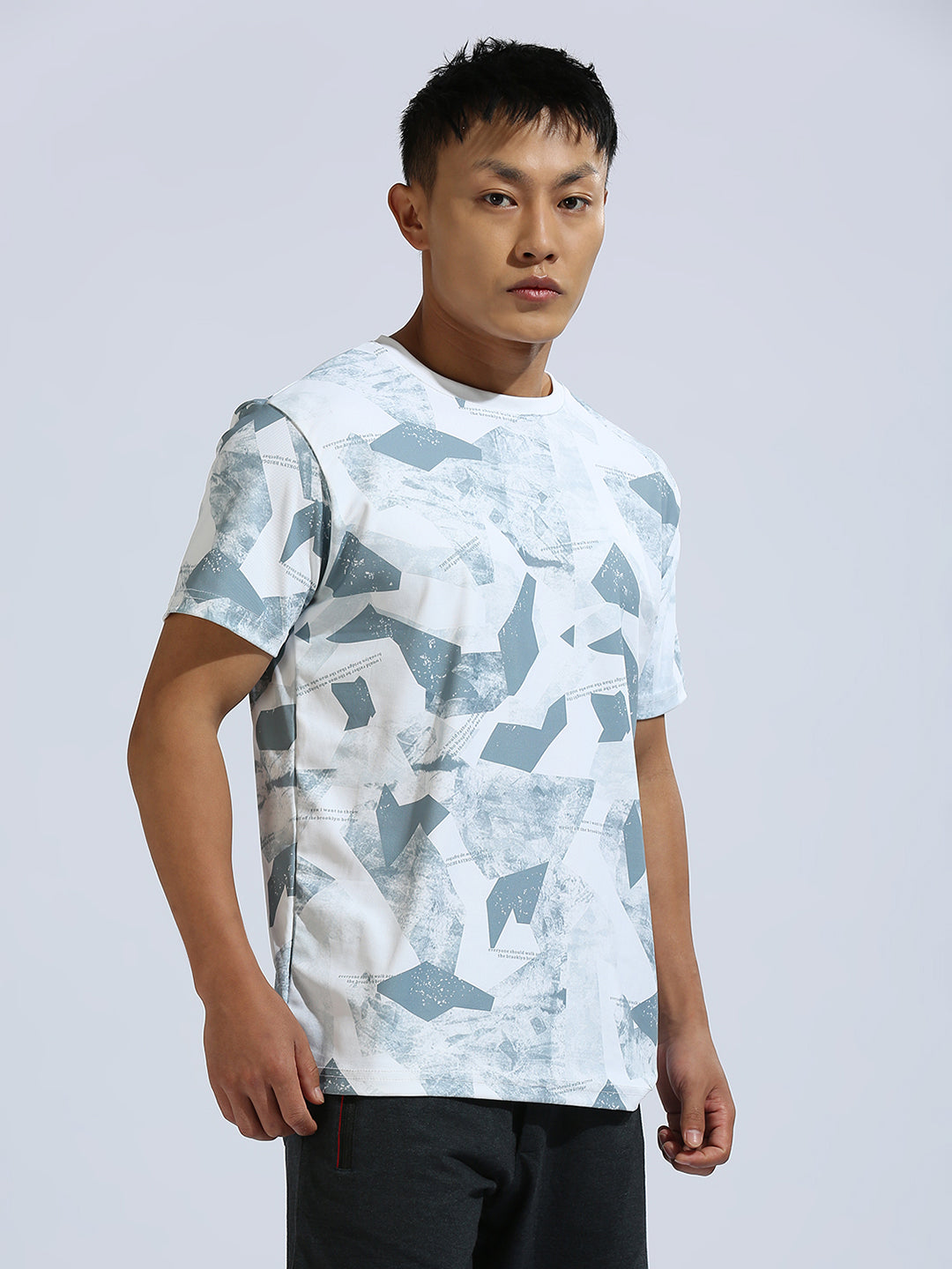 White Printed Regular Fit Half Sleeve T-Shirt