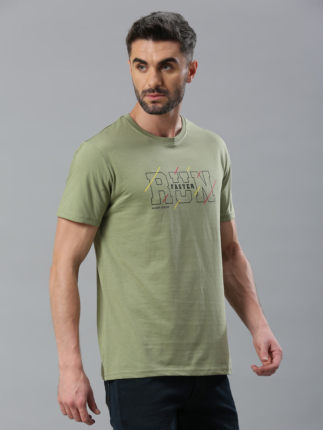 Pista Printed Regular Fit Half Sleeve T-Shirt