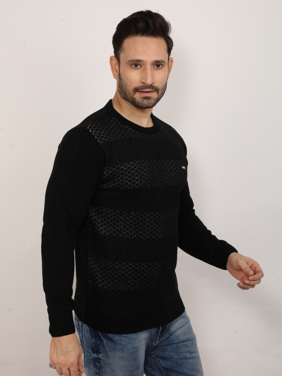 Black Jacquard Sweater