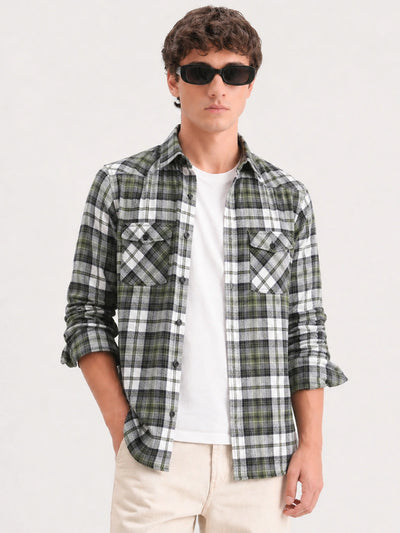 Green Flannel Checkered Shirt