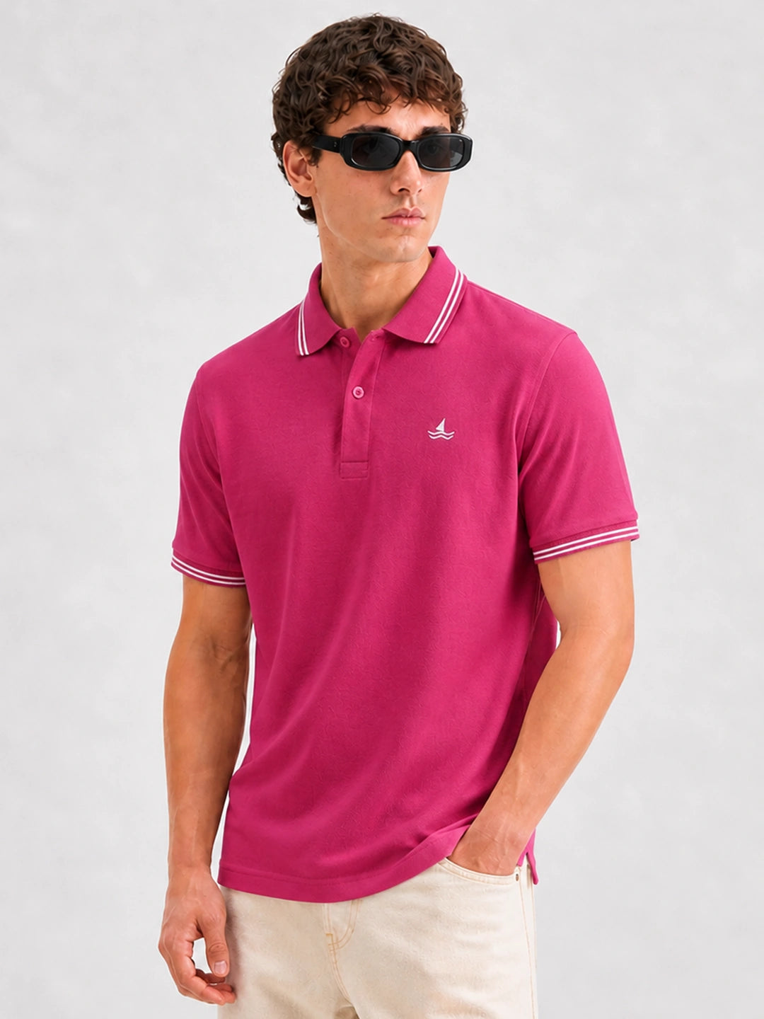 Dark Pink Selfmade Solid Polo T-Shirt