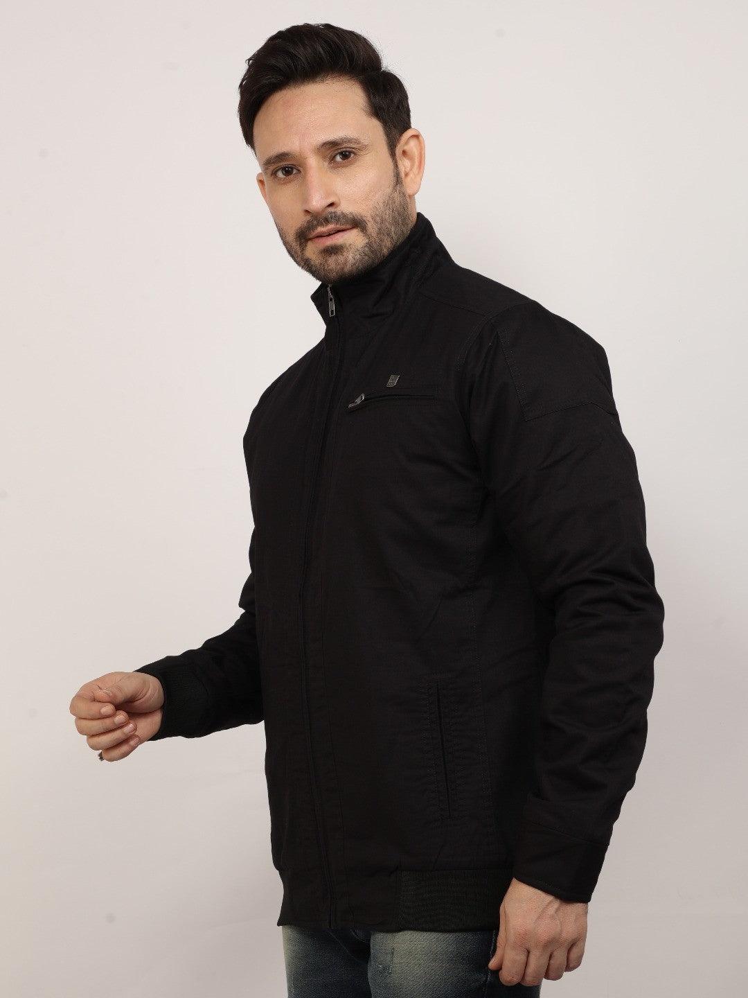Black Solid Band Jacket