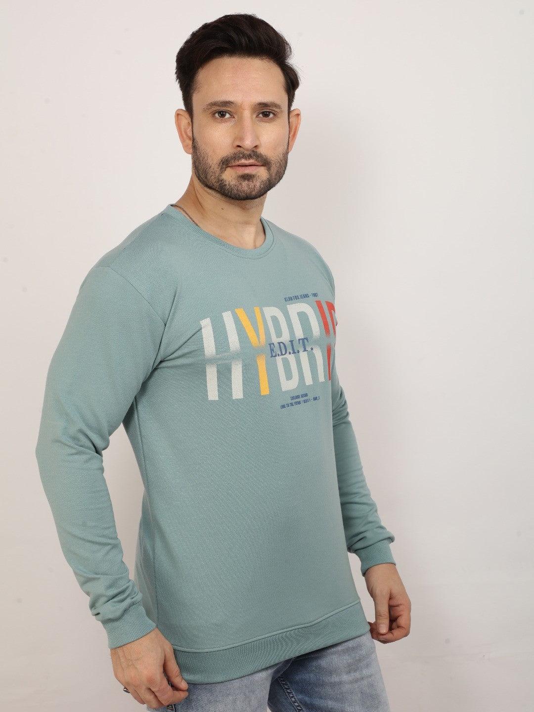 Sea Green Printed Sweatshirt