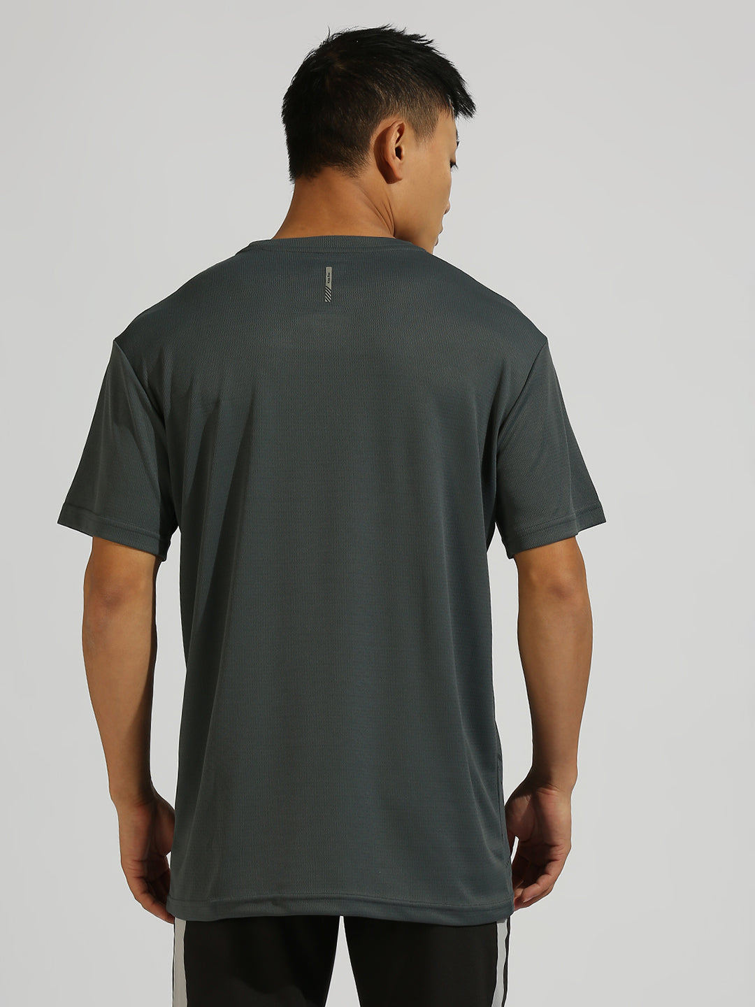 Dark Grey Printed Regular Fit Half Sleeve T-Shirt