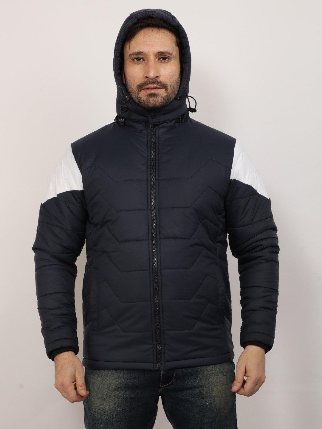 Navy Solid Hood Jacket