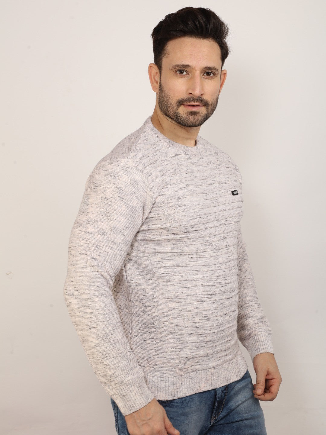 Ecru Jacquard Sweater