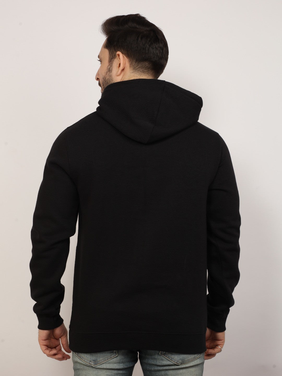 Black Printed Hooded Sweatshirt