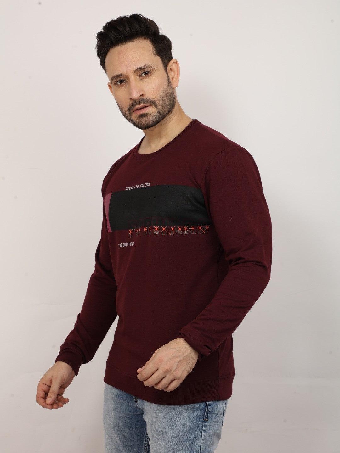 Wine Printed Sweatshirt