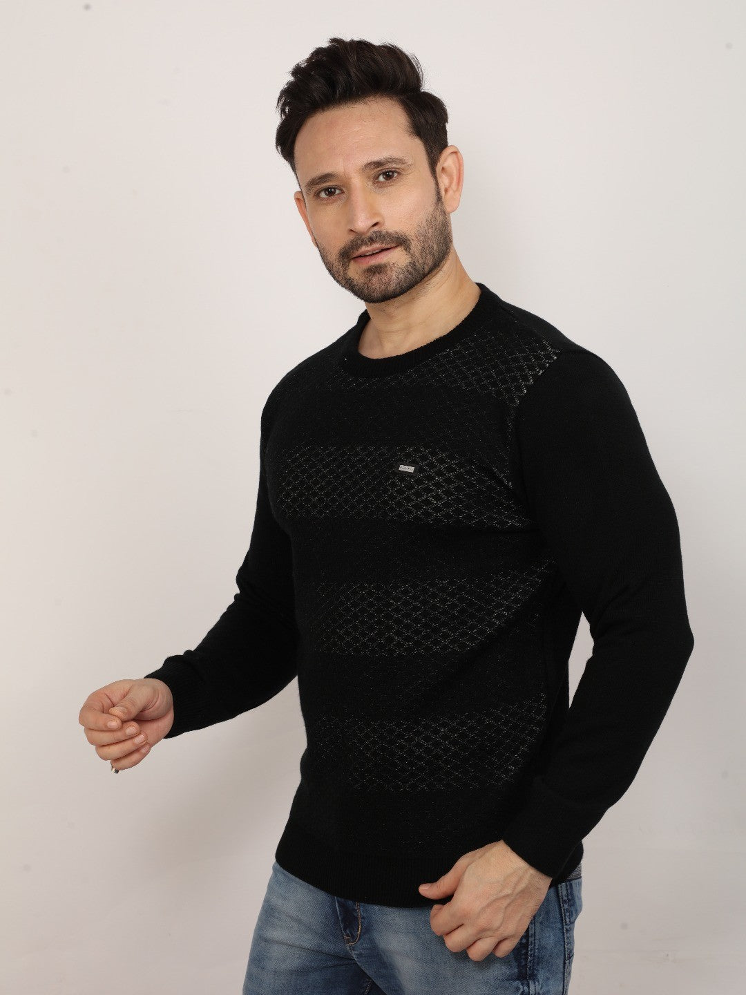 Black Jacquard Sweater