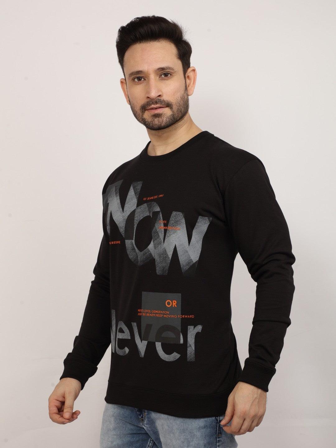 Black Printed Sweatshirt