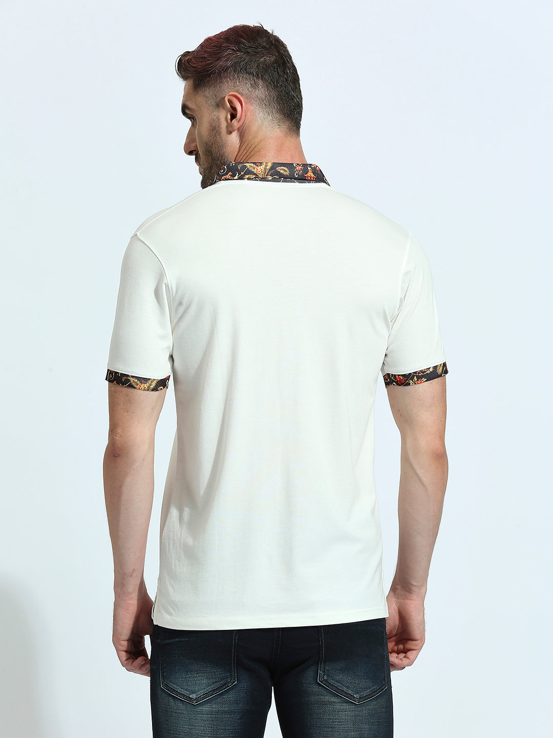 White Solid Regular Fit Half Sleeve T-Shirt