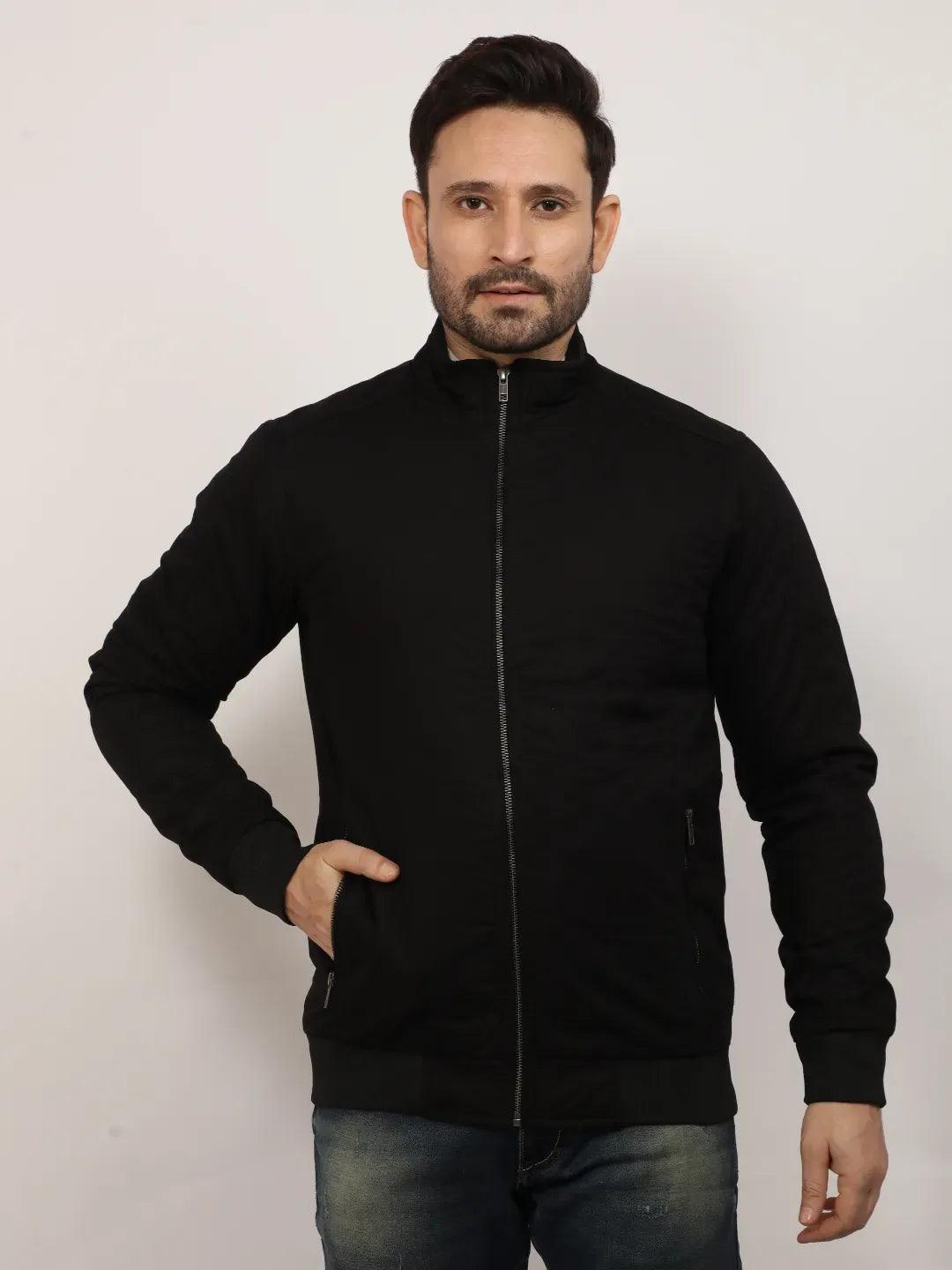 Black Solid Band Jacket