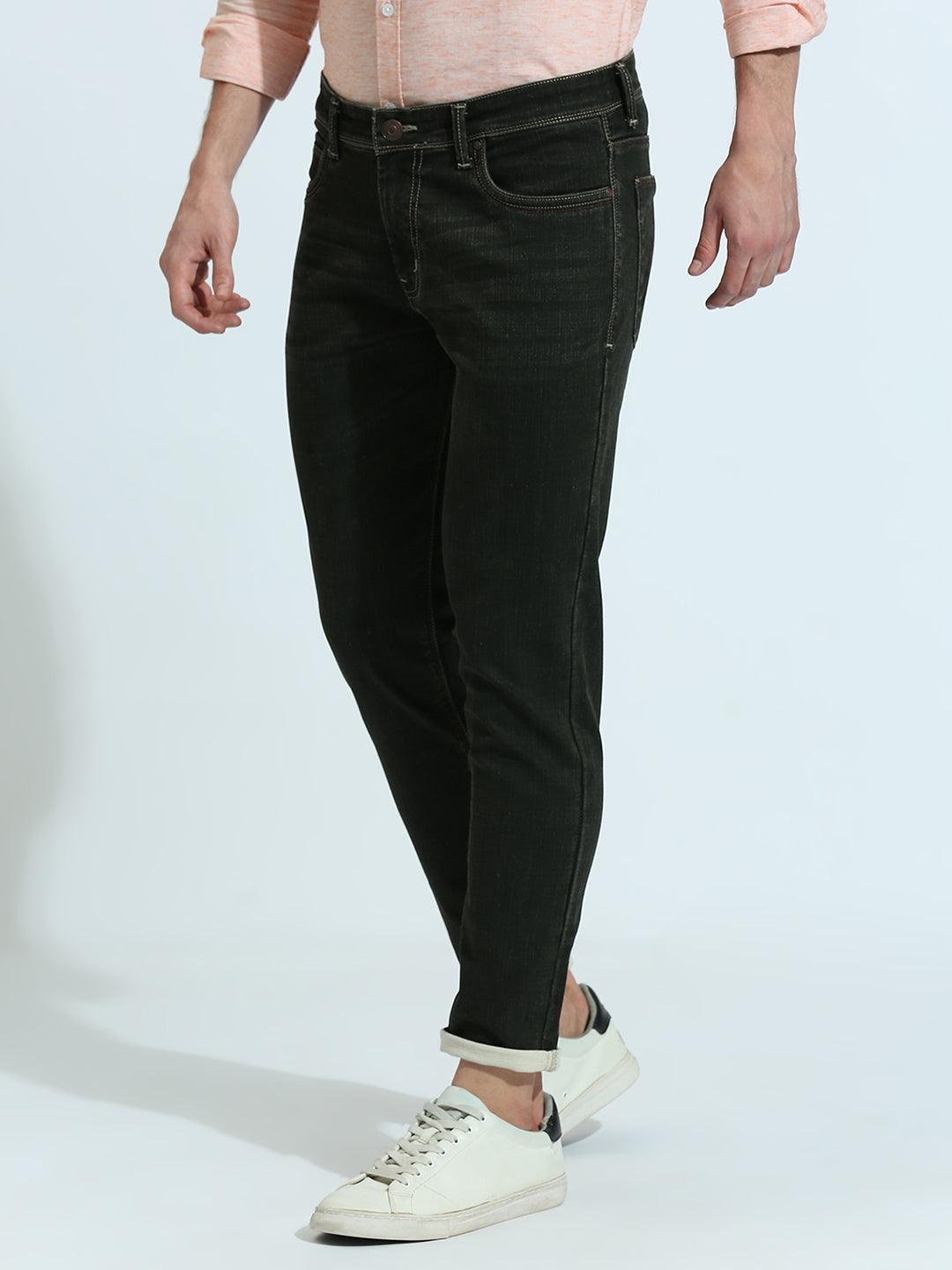 Phantom Black Stretchable Ankle Fit Jeans