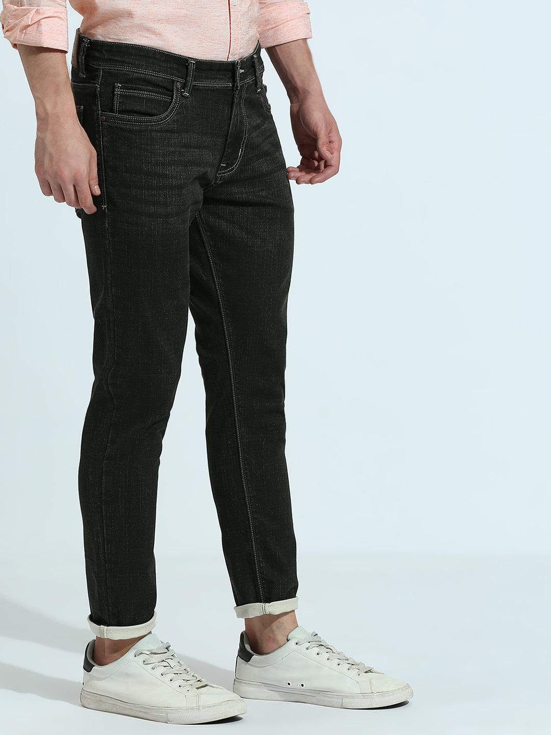 Phantom Black Stretchable Ankle Fit Jeans