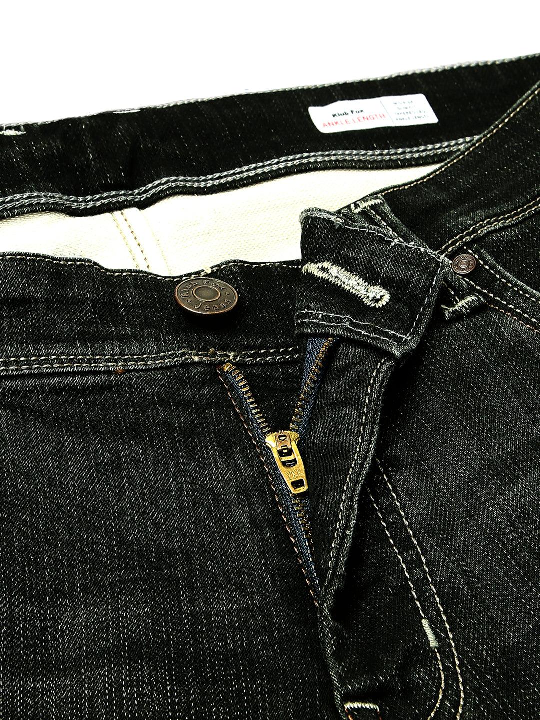 Phantom Black Stretchable Ankle Fit Jeans