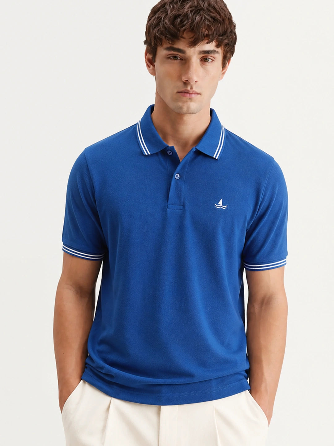 Royal Blue Selfmade Solid Polo T-Shirt