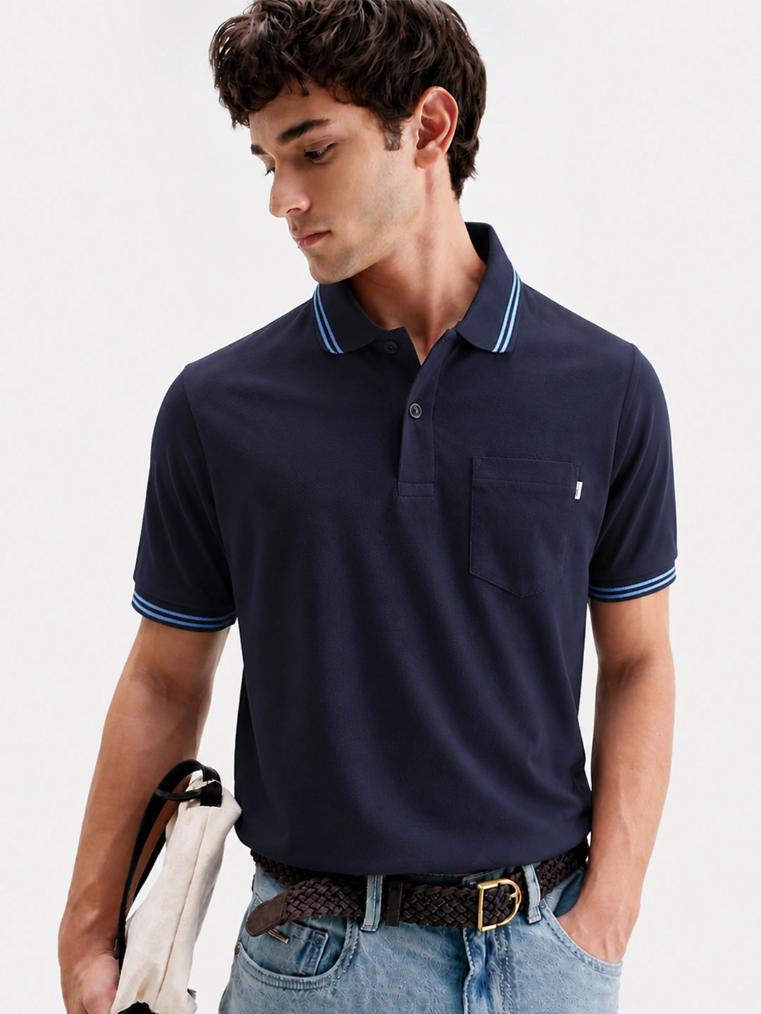 Navy Pocket Polo T-Shirt