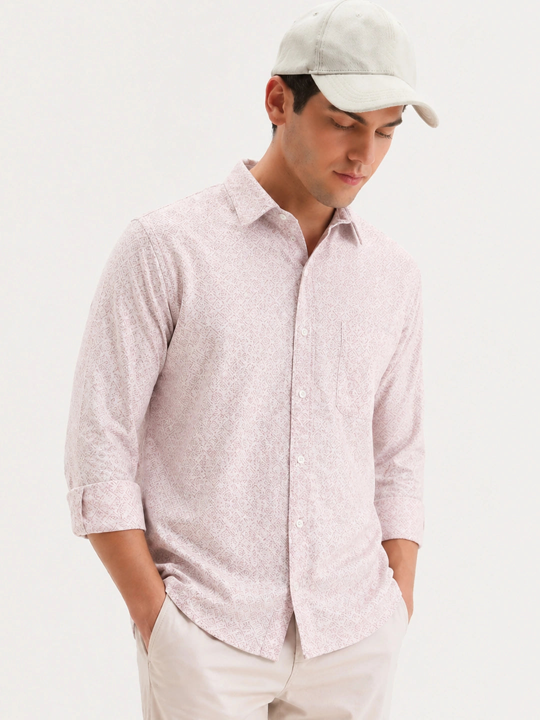 Peach Printed Shirt