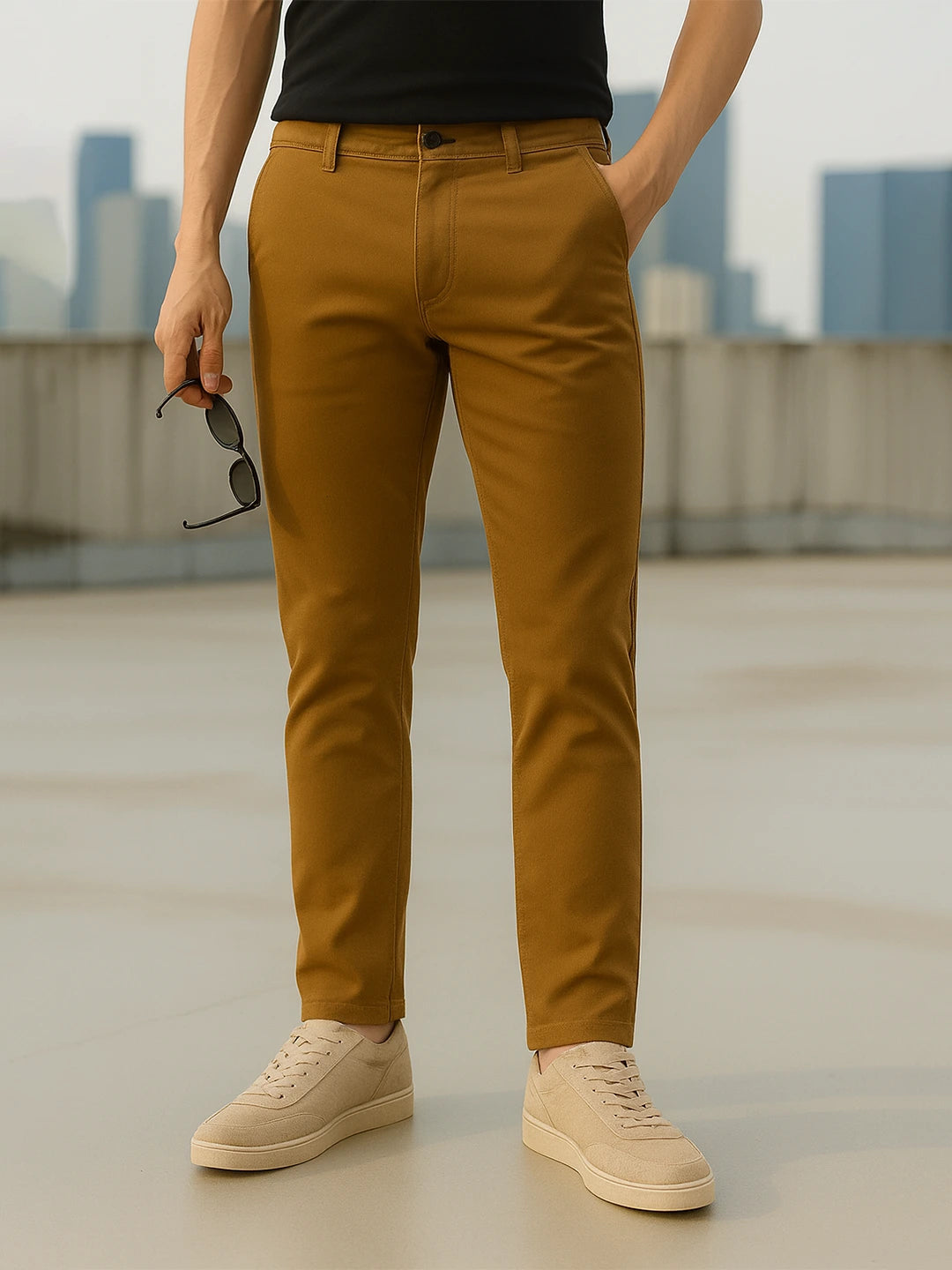 Stretchable Chocolate Brown Skinny Fit Jeans