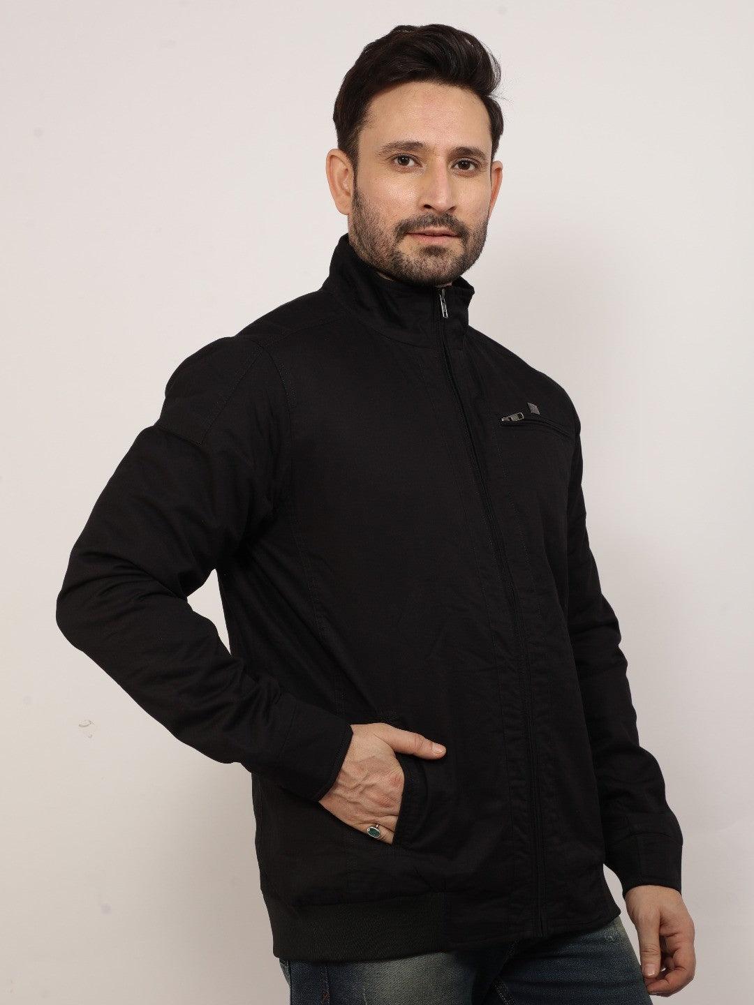 Black Solid Band Jacket