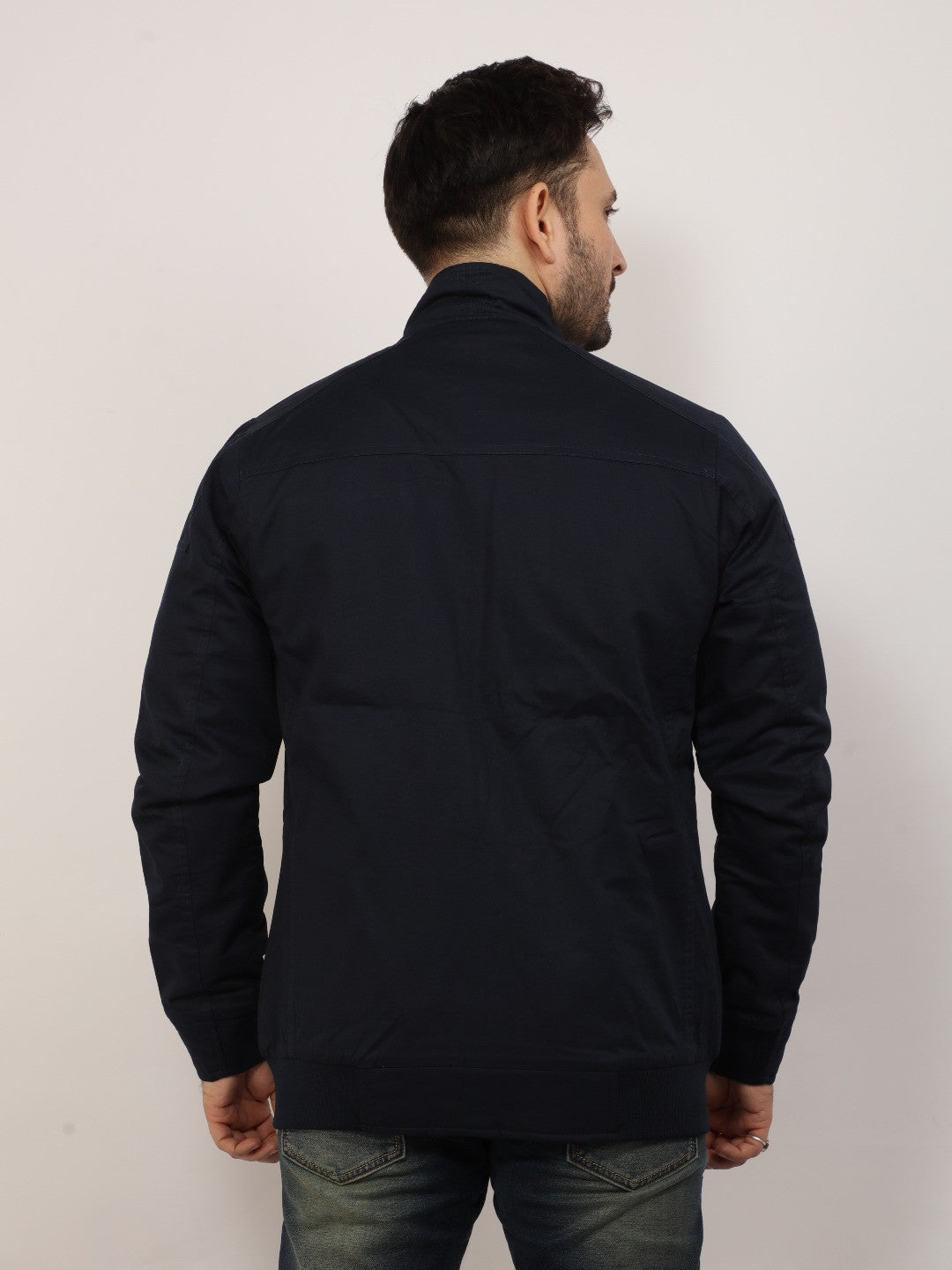 Navy Solid Band Jacket