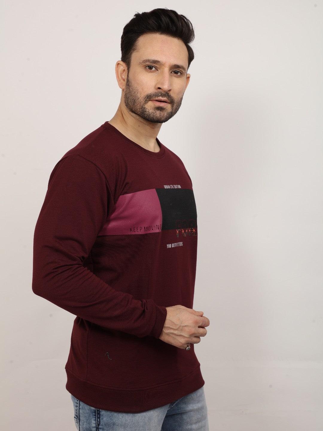 Wine Printed Sweatshirt