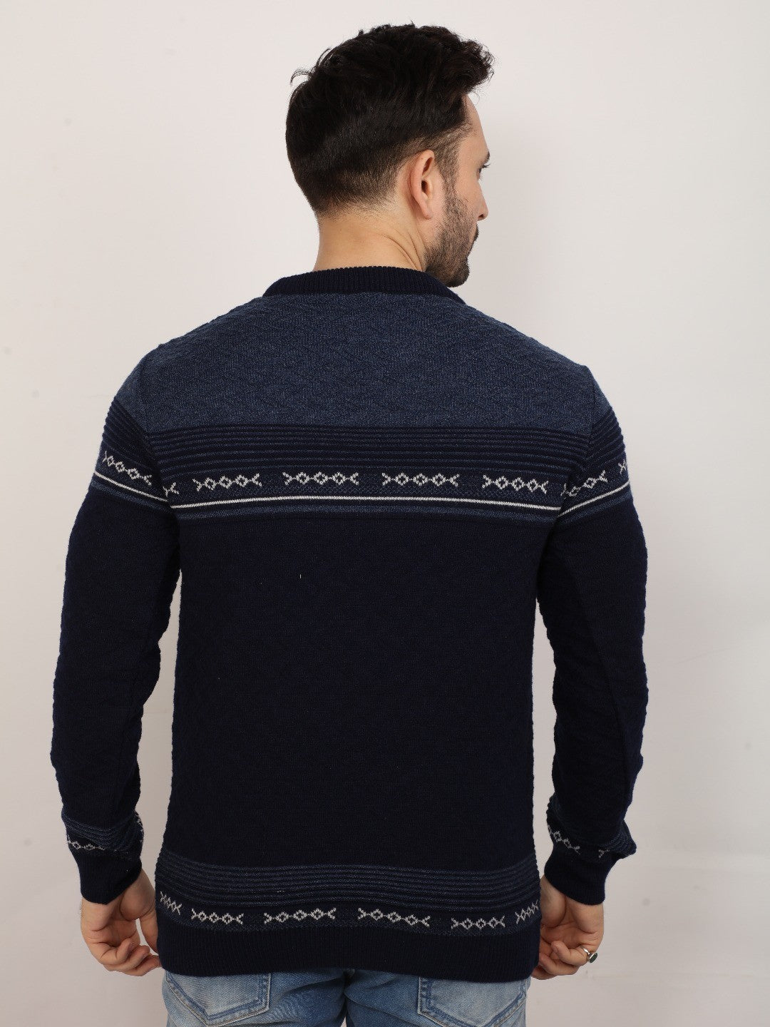 Navy Jacquard Sweater