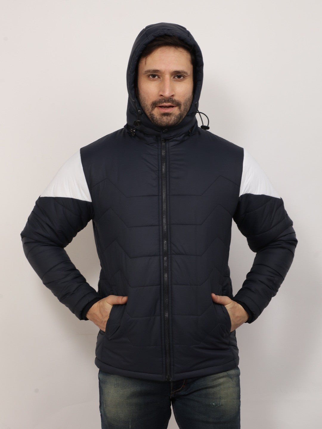 Navy Solid Hood Jacket