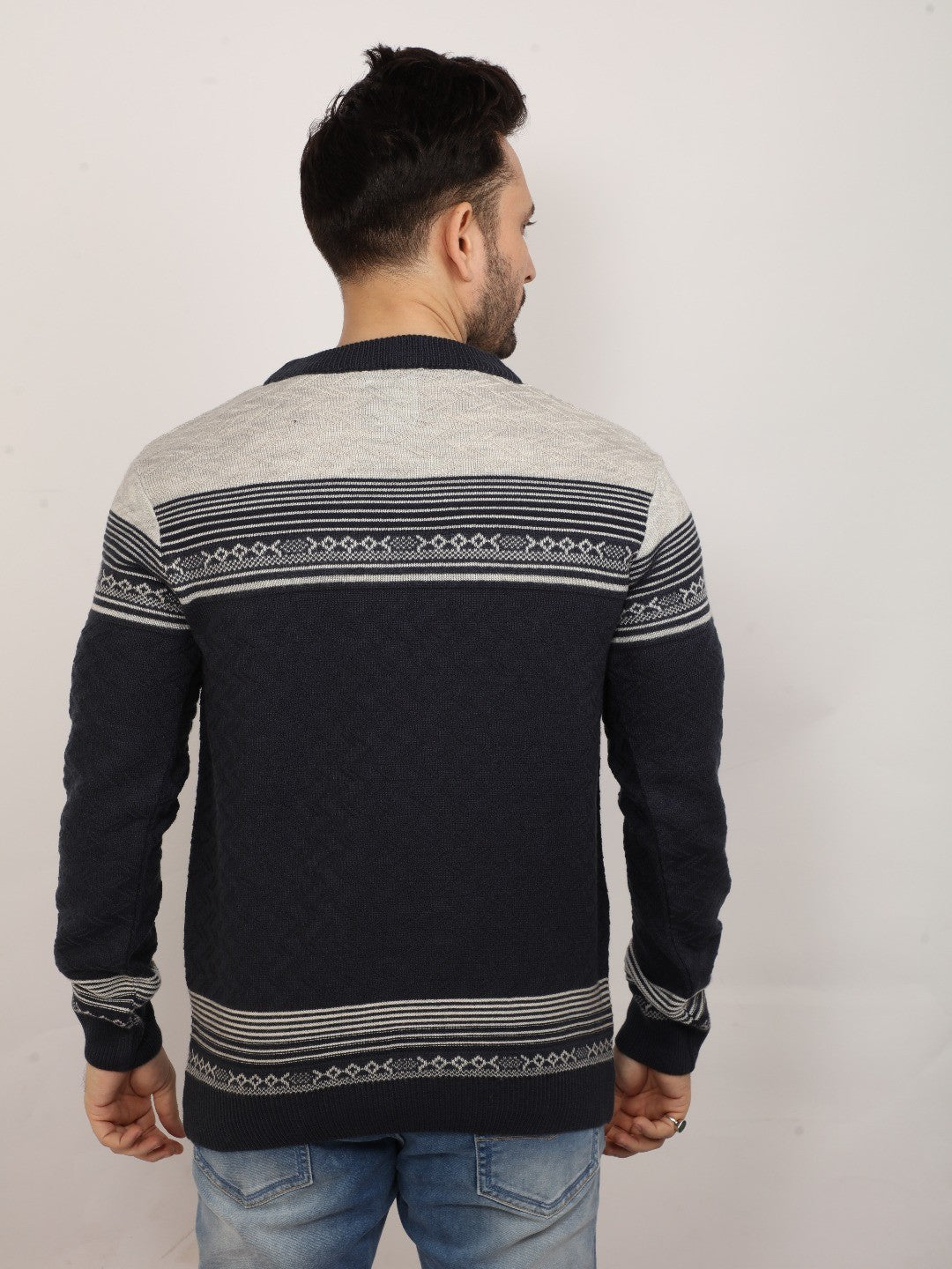 Grey Jacquard Sweater