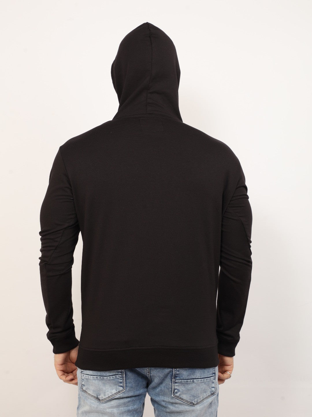 Black Printed Hooded Sweatshirt