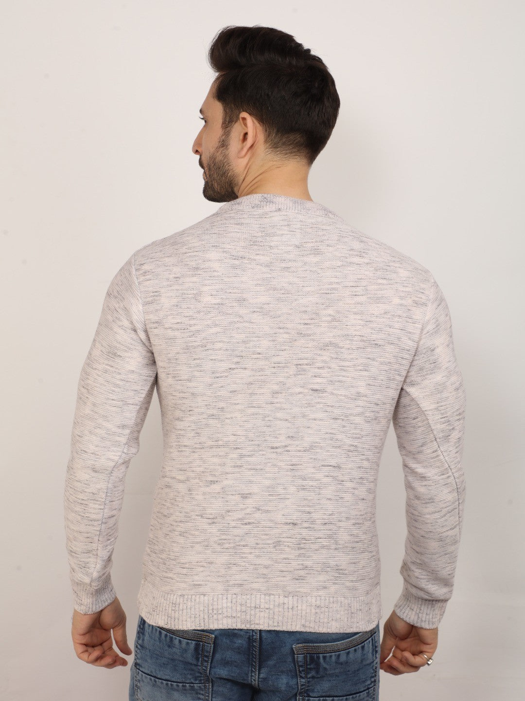 Ecru Jacquard Sweater