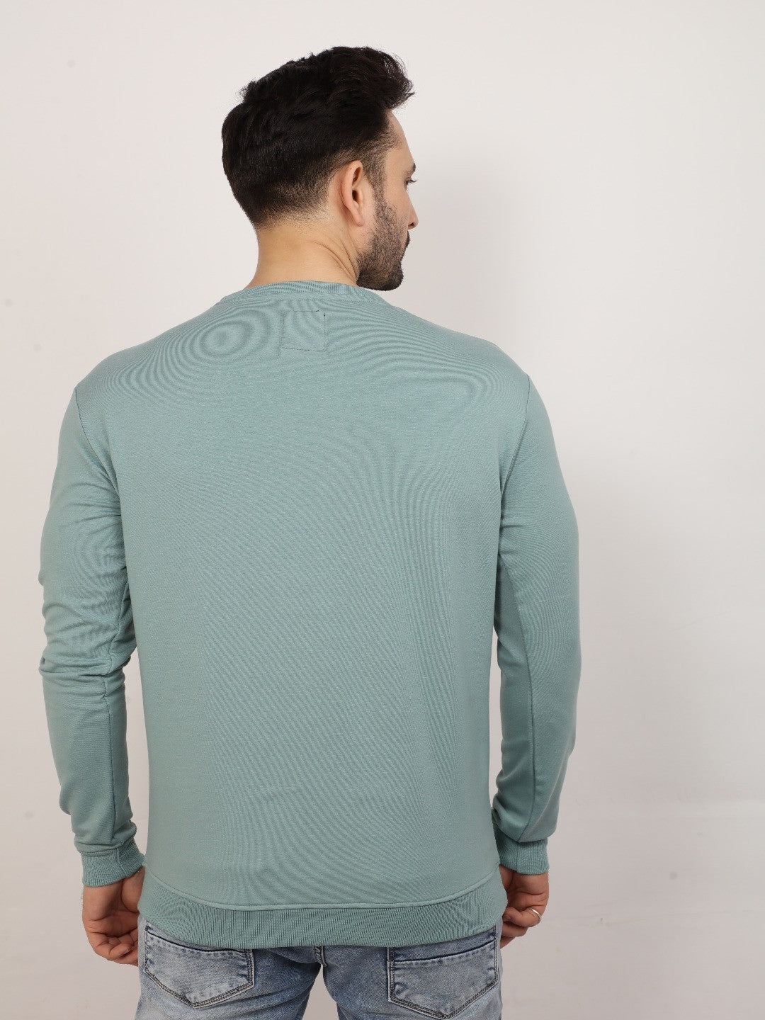 Sea Green Printed Sweatshirt