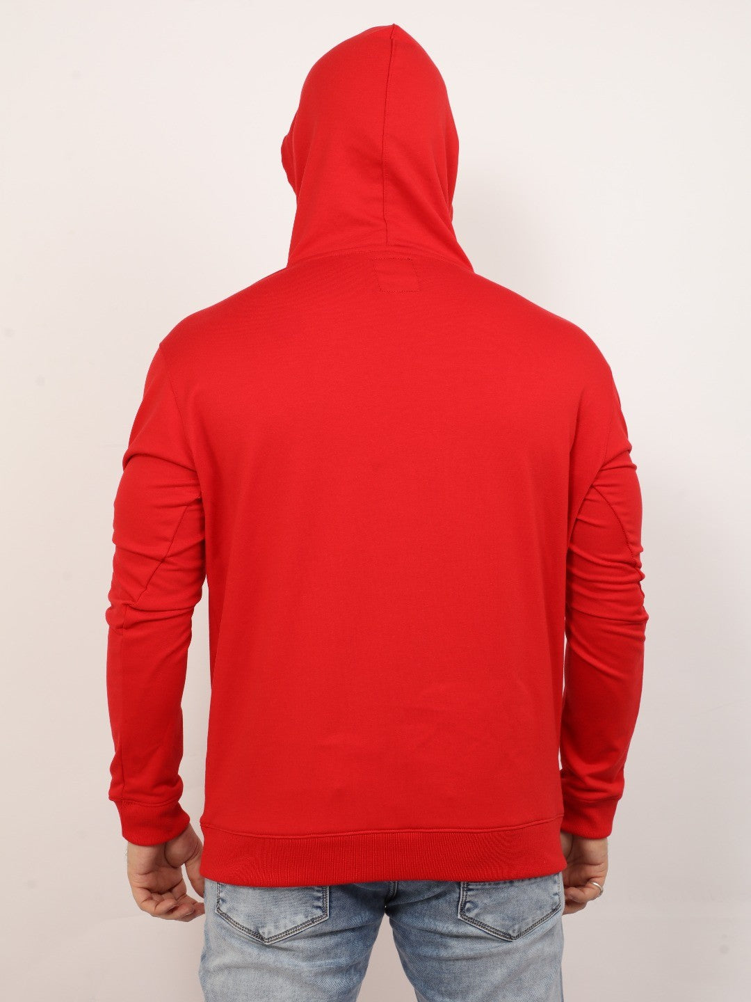 Red Printed Hooded Sweatshirt