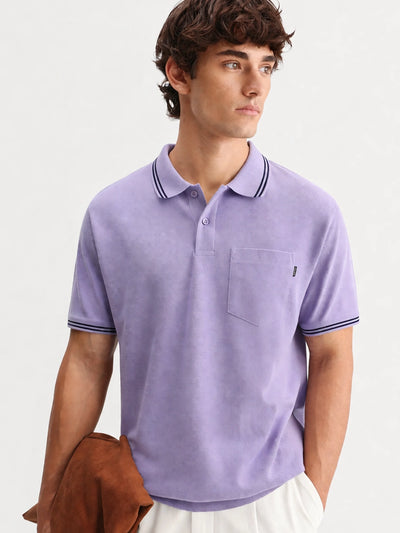 Light Purple Pocket Polo T-Shirt