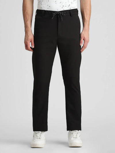 Black Solid Joggers