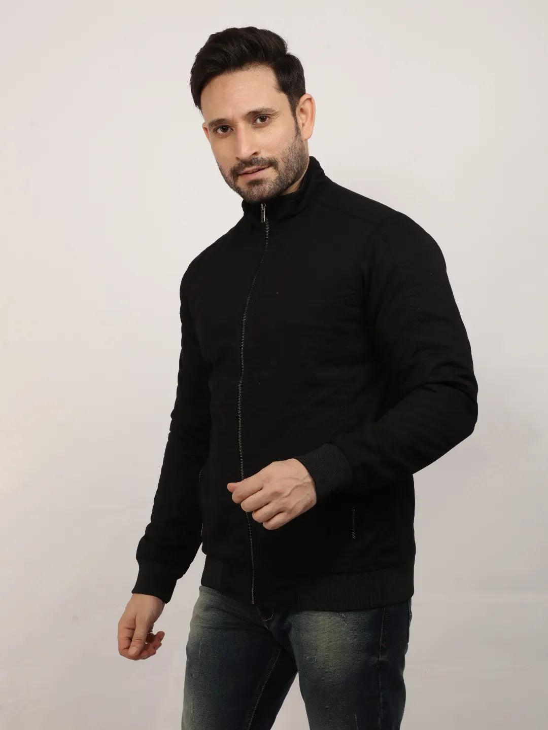 Black Solid Band Jacket