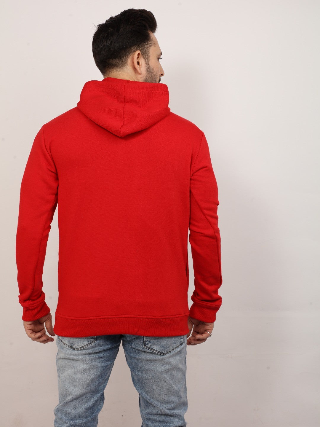 Red Printed Hooded Sweatshirt