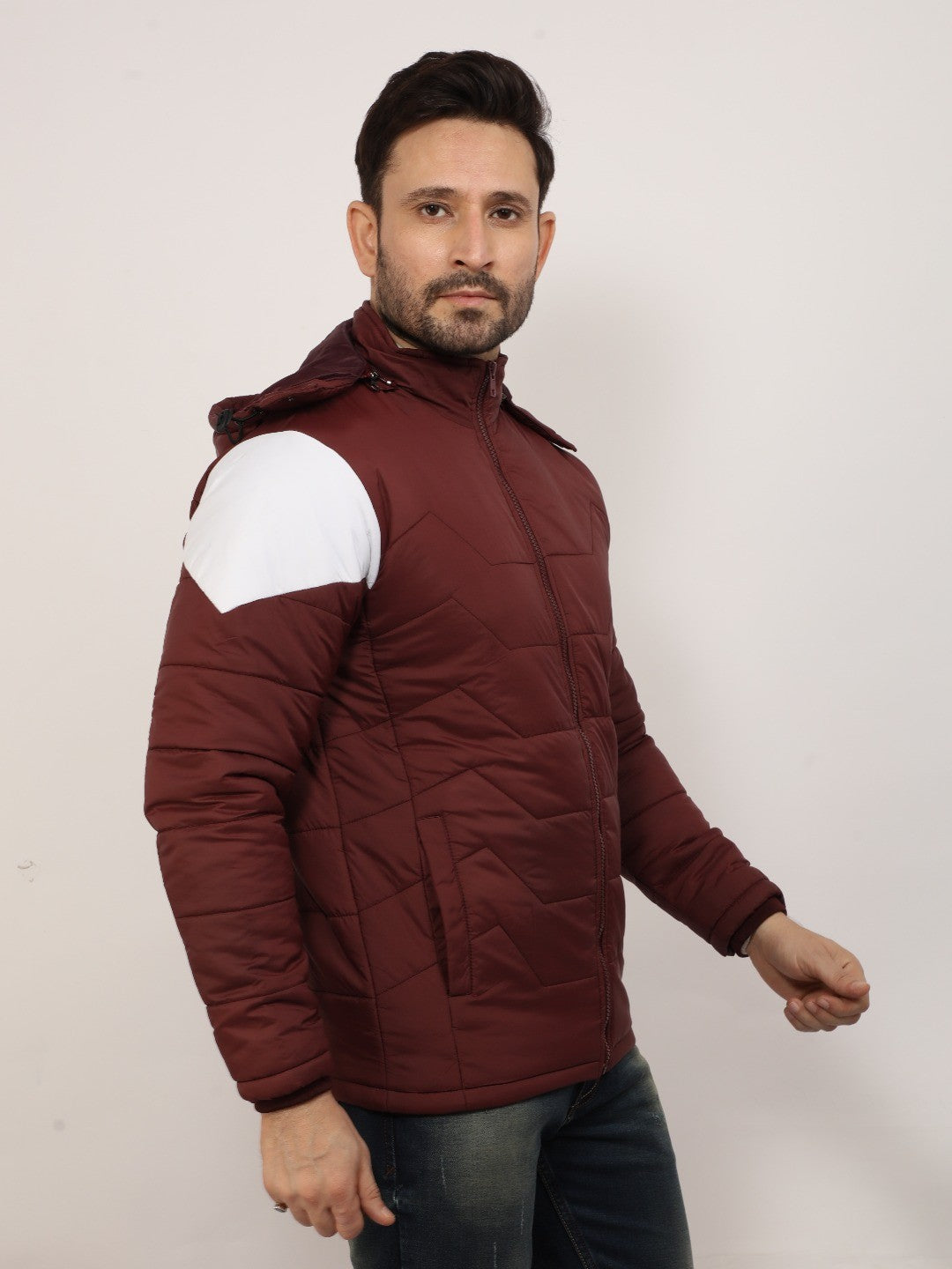 Wine Solid Hood Jacket