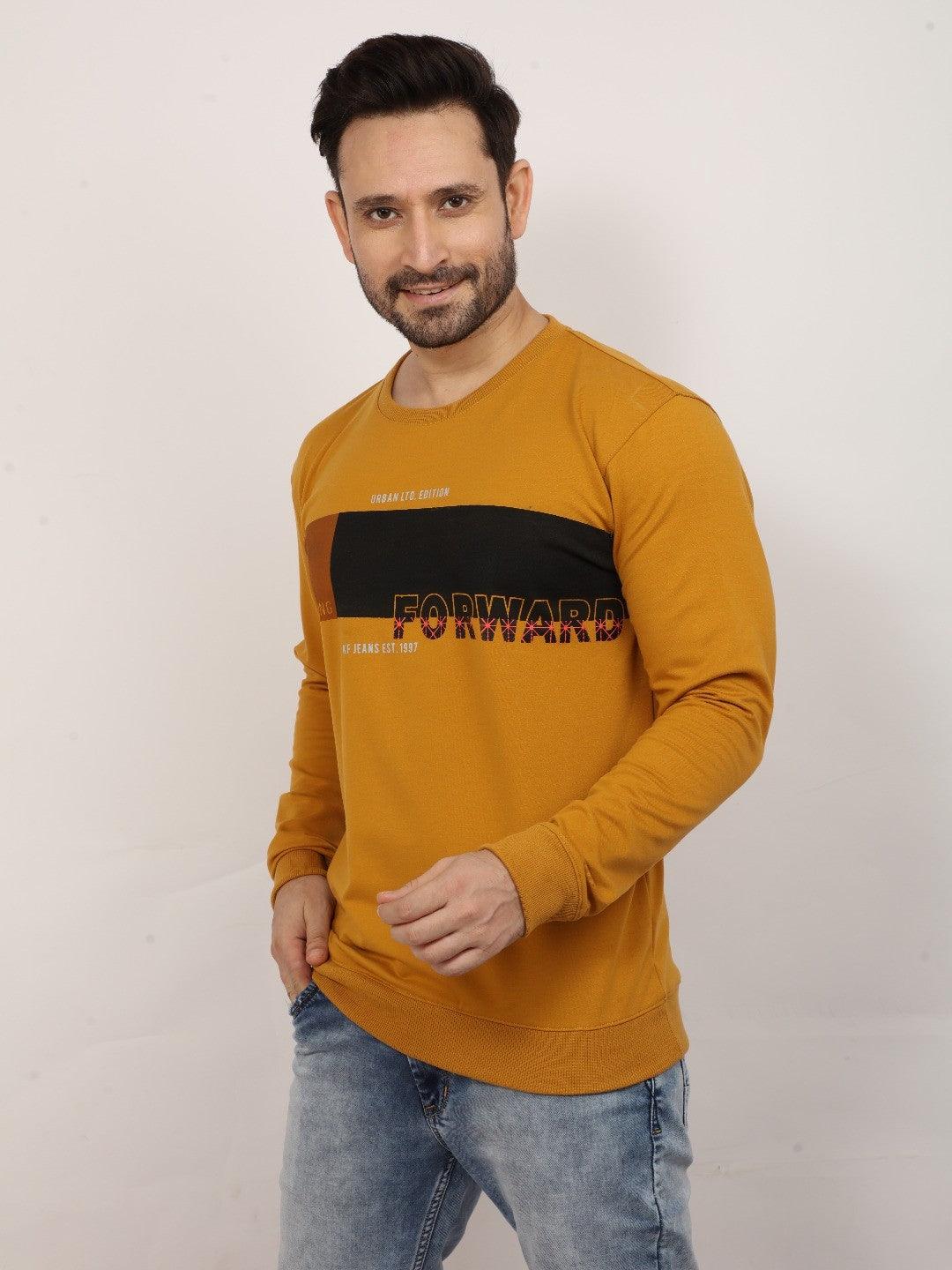 Mustard Printed Sweatshirt