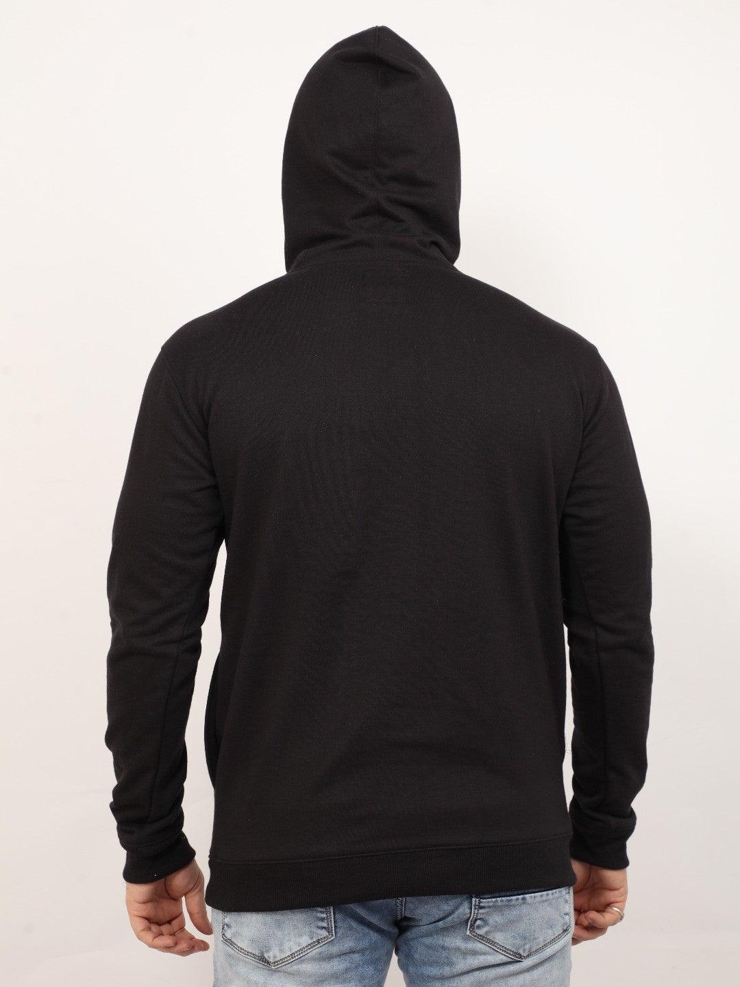 Black Printed Hooded Sweatshirt