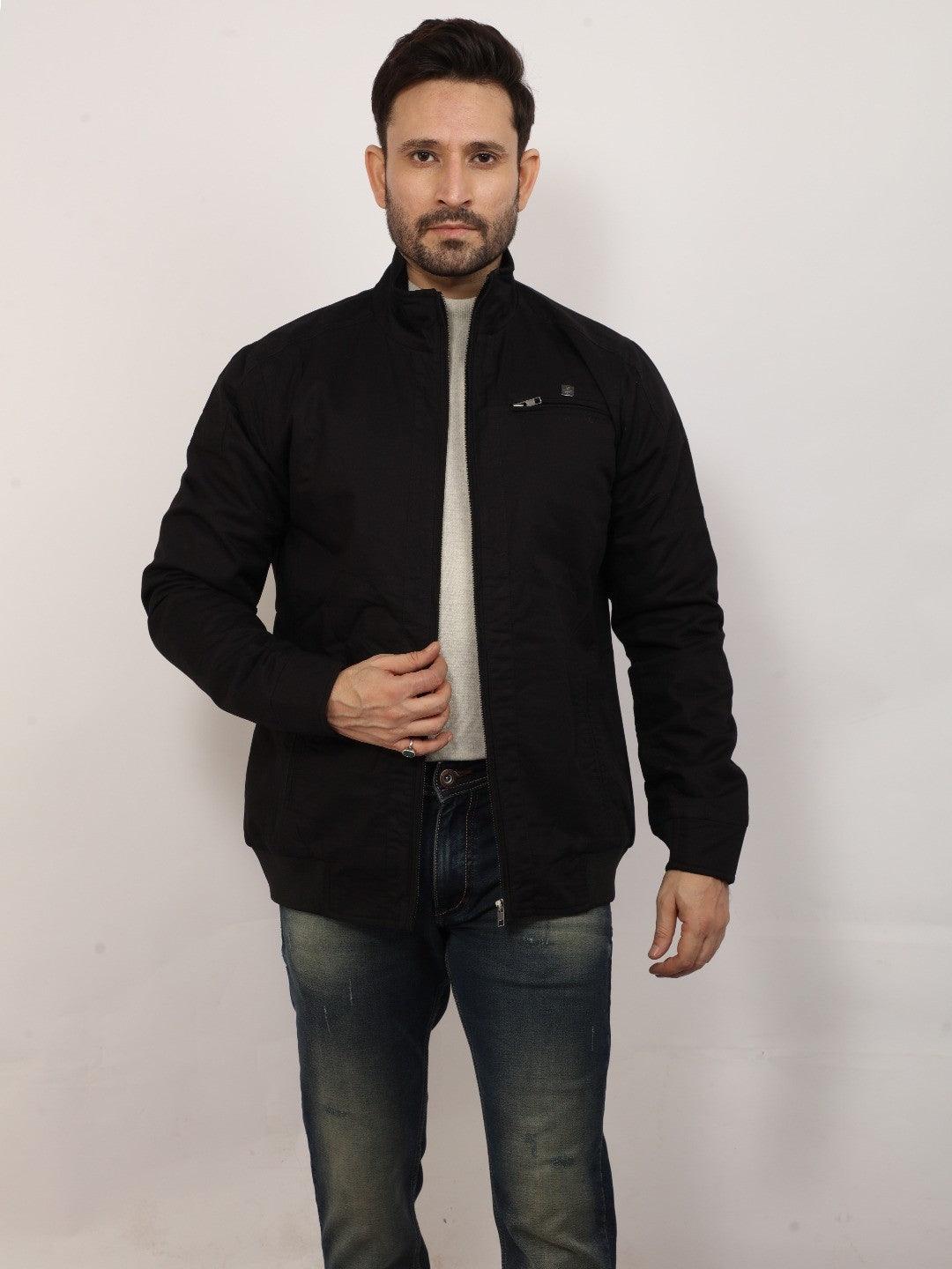 Black Solid Band Jacket