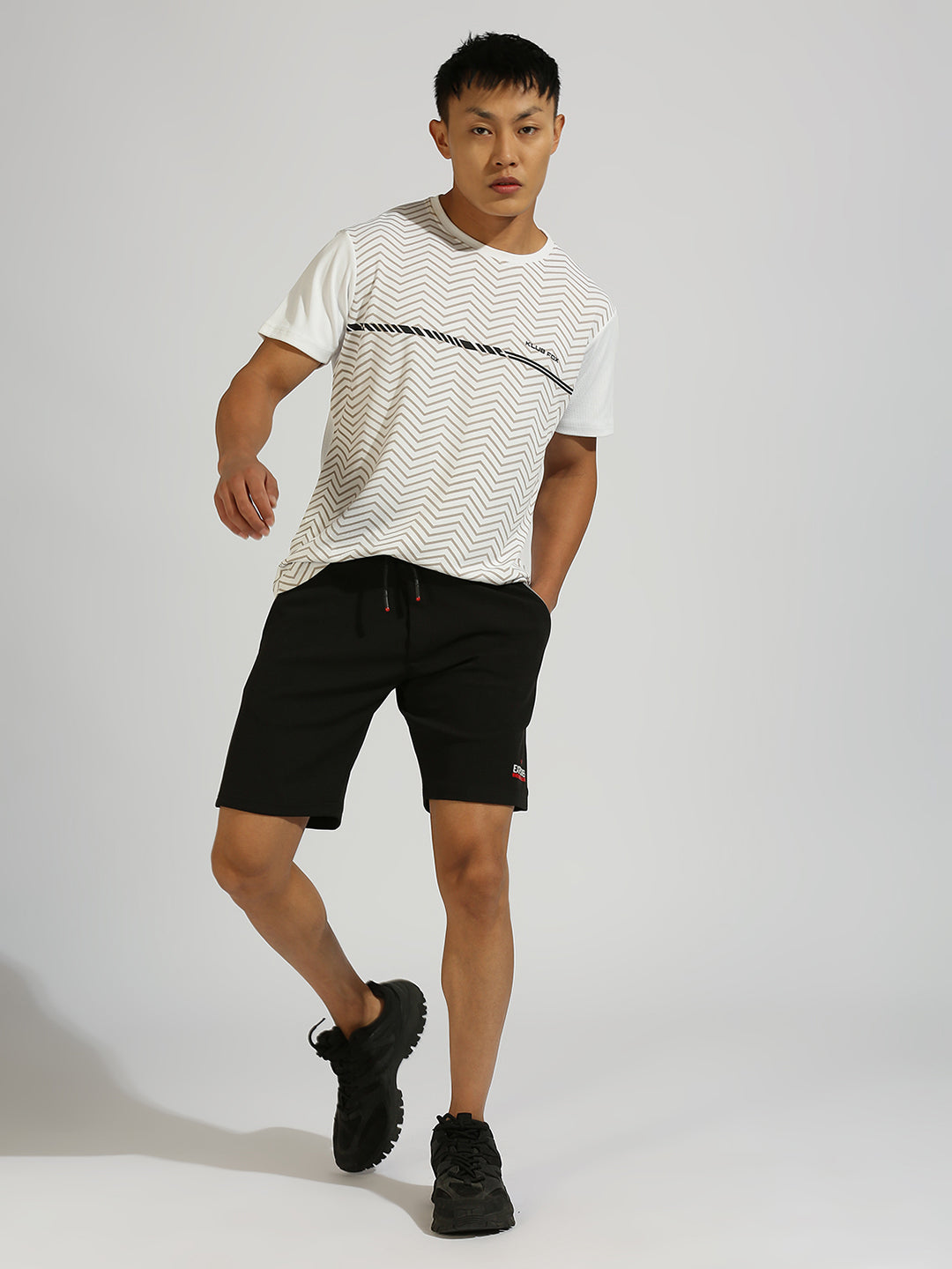 White Printed Regular Fit Half Sleeve T-Shirt