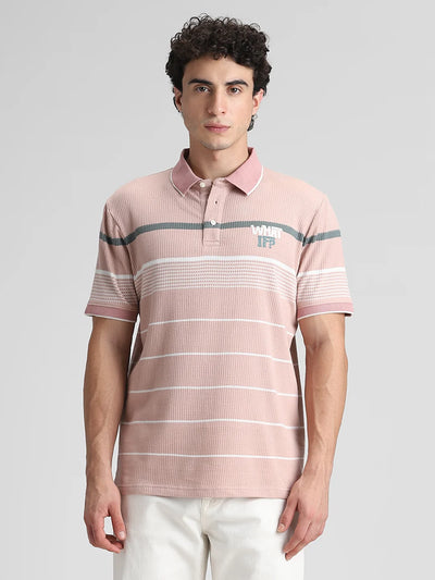 Dusty Pink/ White Striped T-Shirt