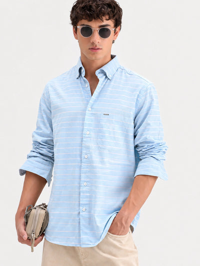 Blue Subtle Striped Shirt