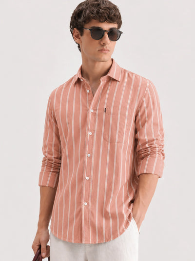 Peach Printed Shirt