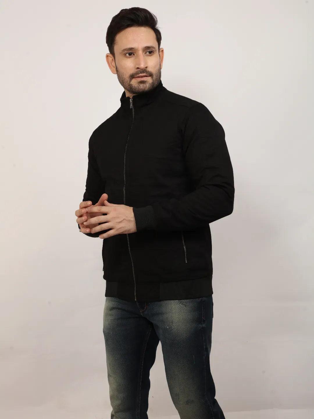 Black Solid Band Jacket
