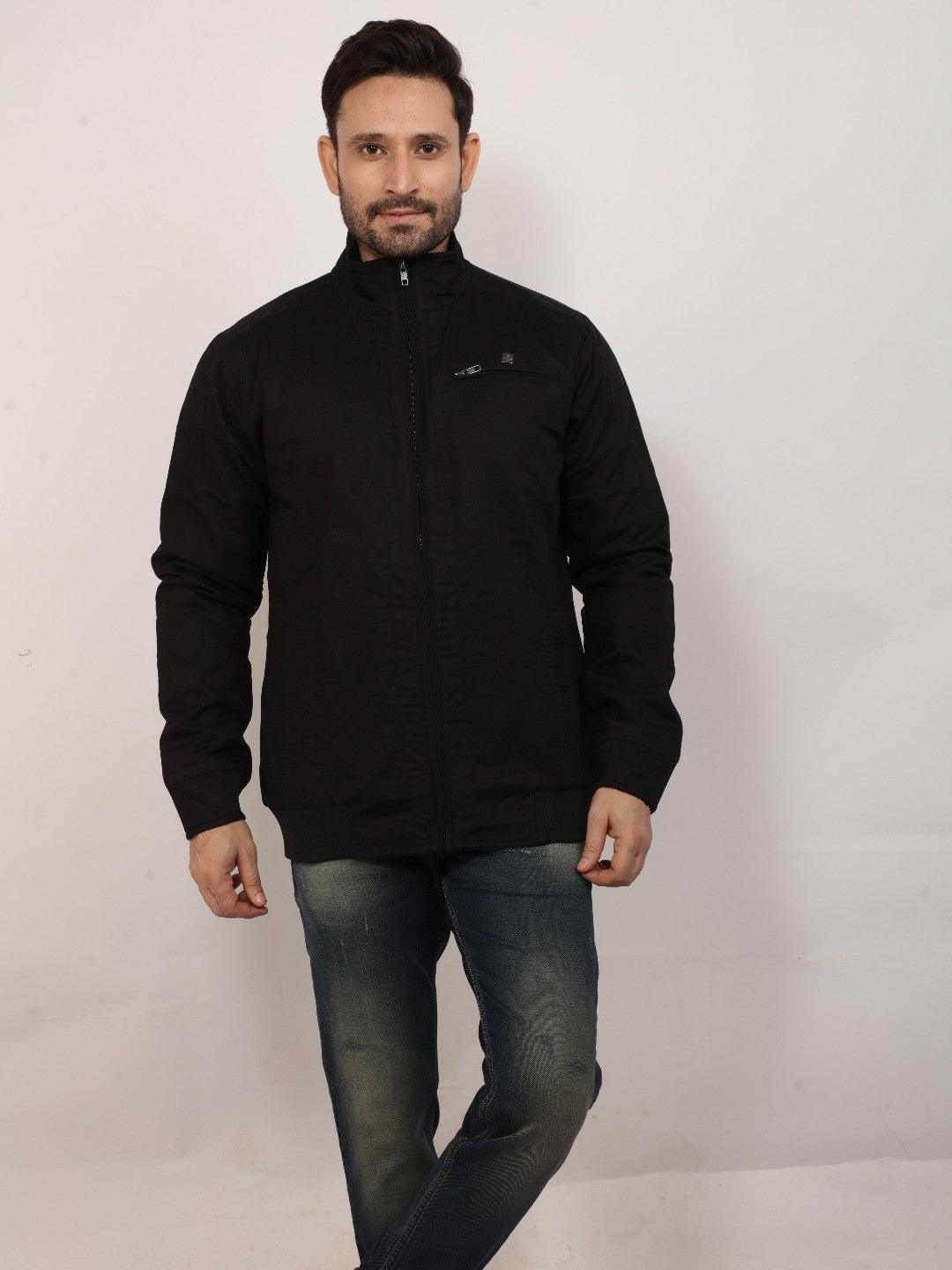Black Solid Band Jacket