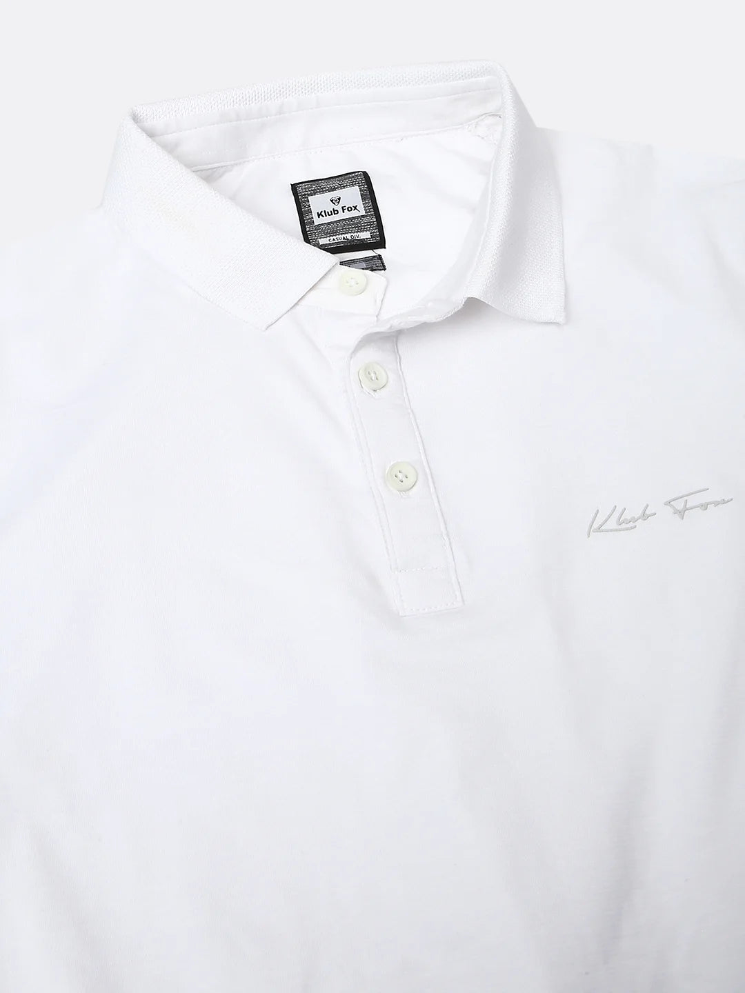 White Solid Polo Regular H/S T-Shirt