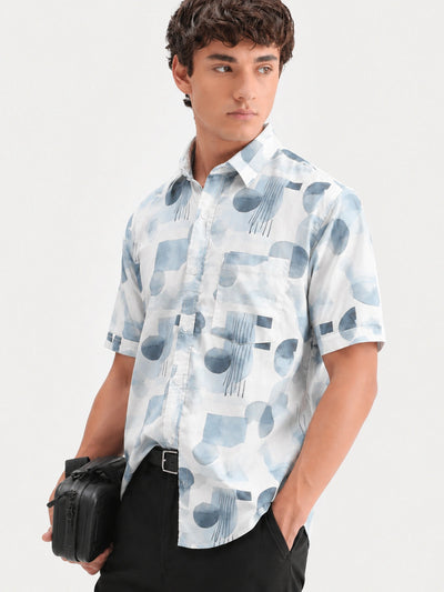 Blue Printed Shirt