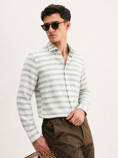 Green Striped Shirt